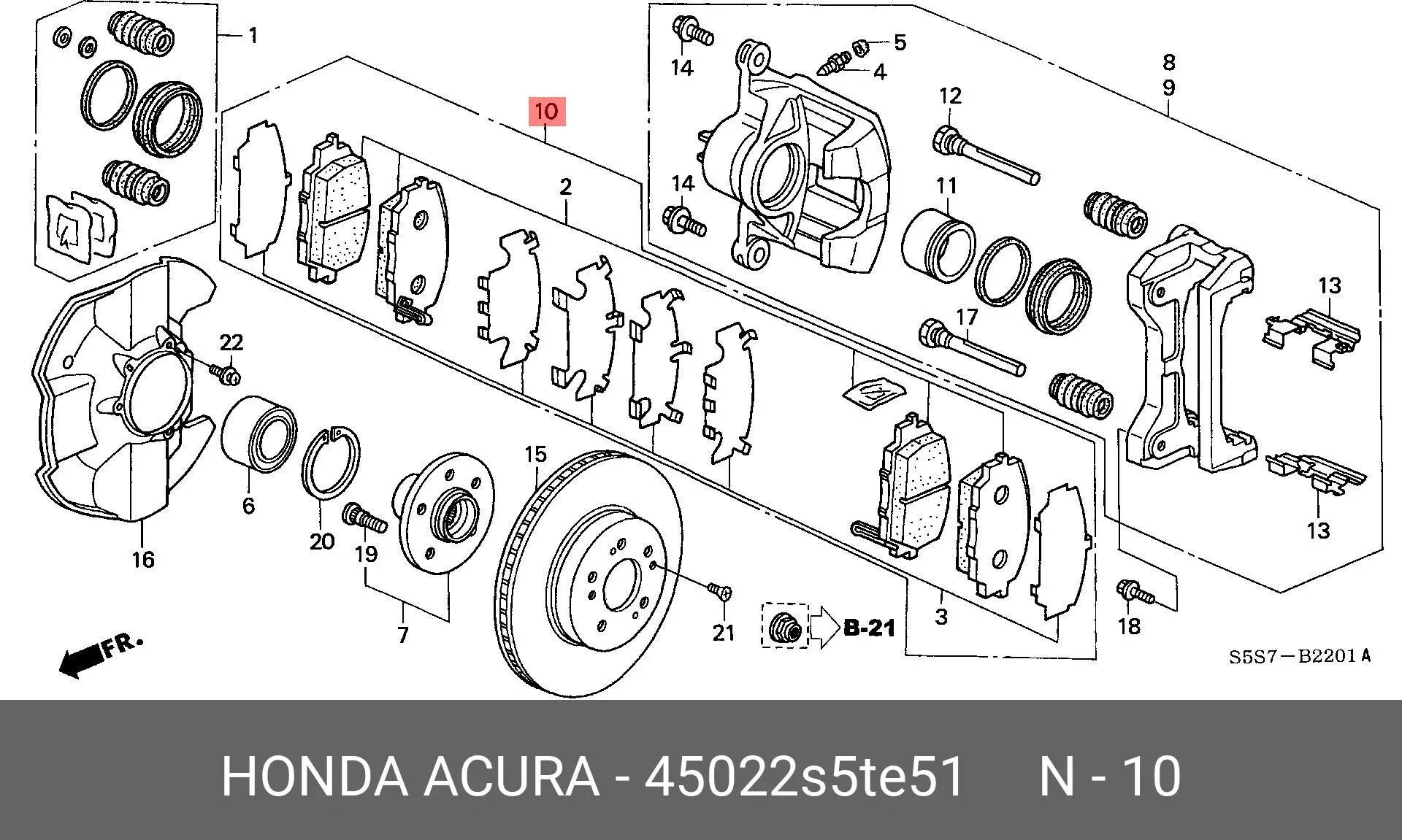 HONDA 45022S5TE51 BRAKE PADS