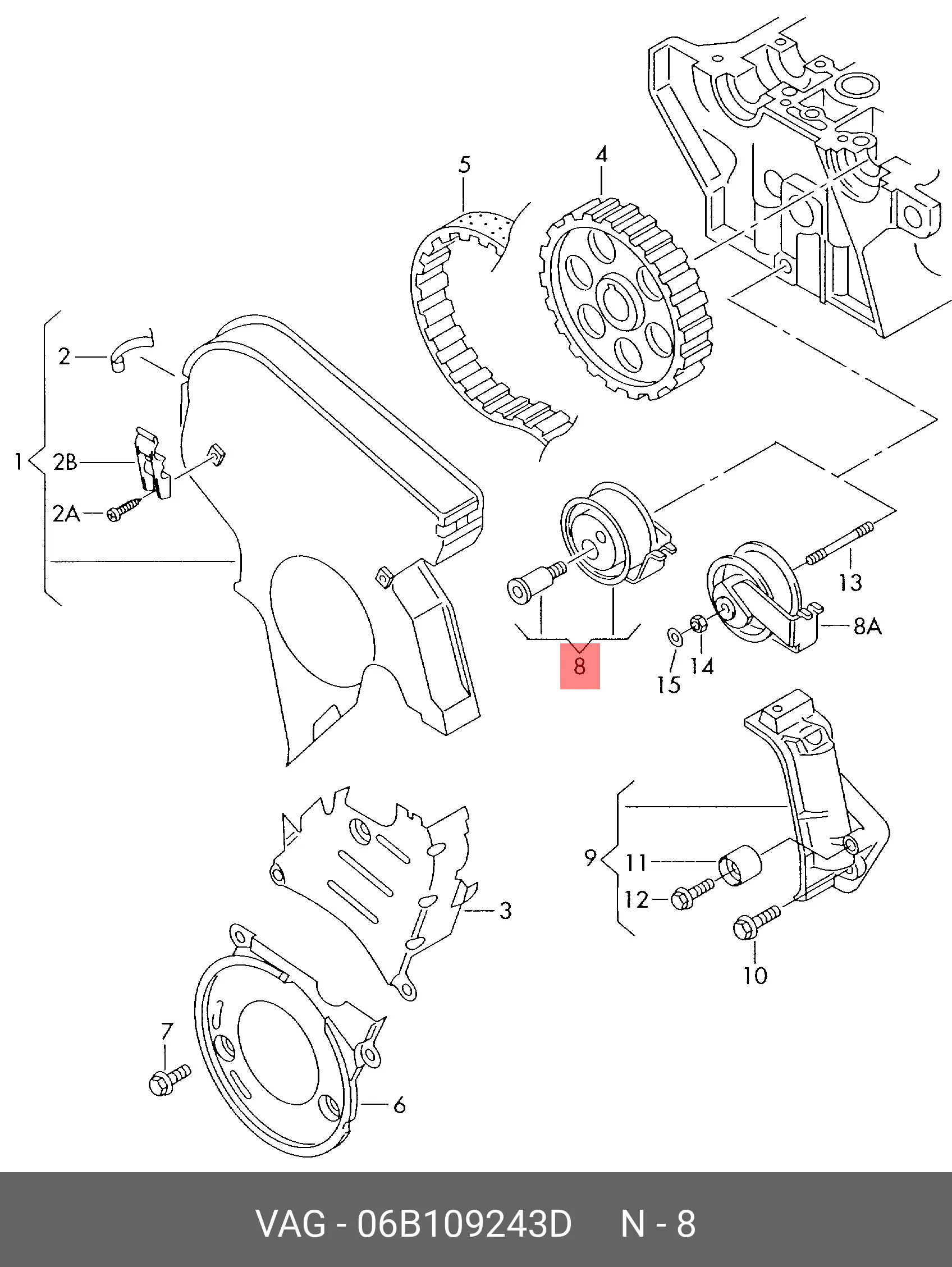 VAG 06B 109 243 D PULLEY TENSIONER