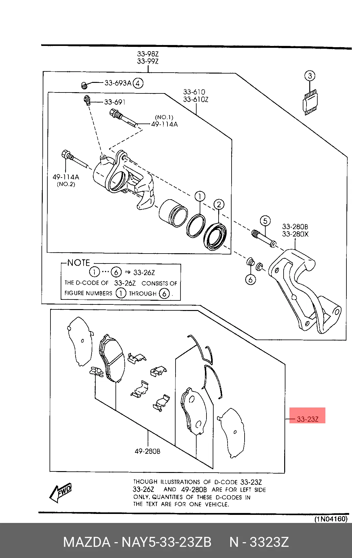 MAZDA NAY5-33-23ZB BRAKE PADS