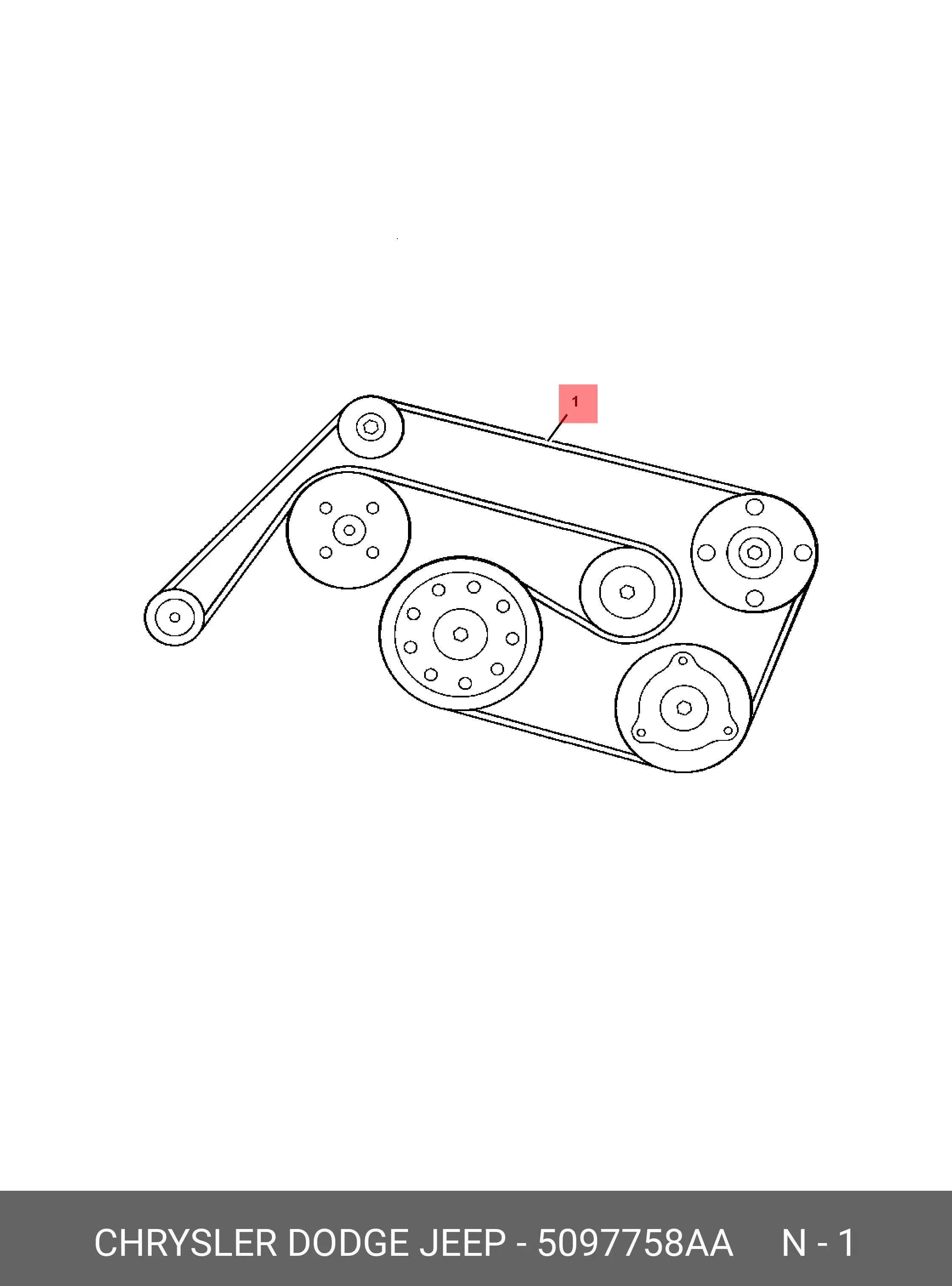 CHRYSLER 5097 758AA MULTIRIB BELT
