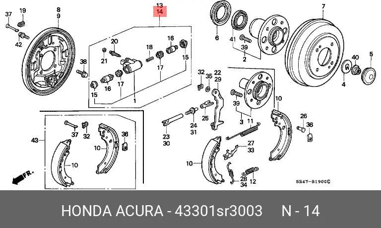HONDA 43301-SR3-003 WHEEL CYLINDER