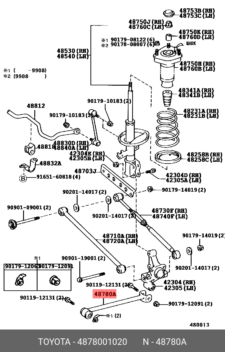 TOYOTA 48780-01020 STRUT/LATERAL, ROD