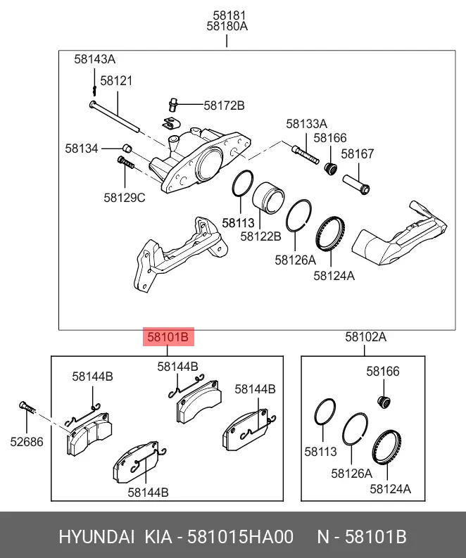 HYUNDAI 581015HA00 BRAKE PADS