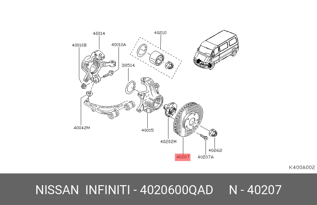 NISSAN 40206-00QAD ROTOR DISC