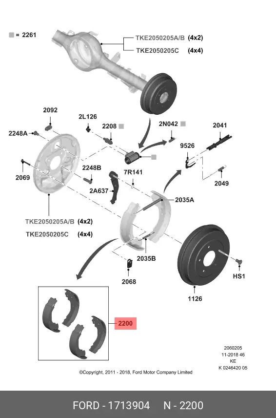 FORD 1 713 904 BRAKE SHOE