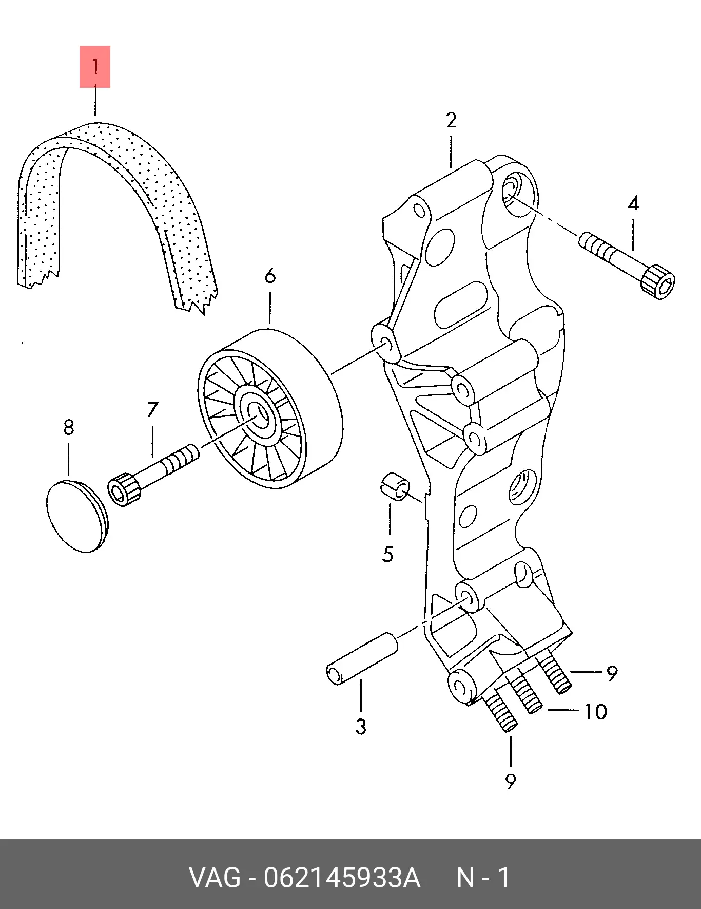 VAG 062 145 933 A MULTIRIB BELT