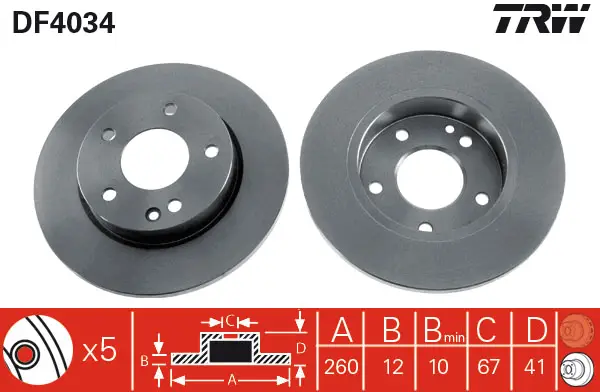 TRW DF4034 ROTOR DISC