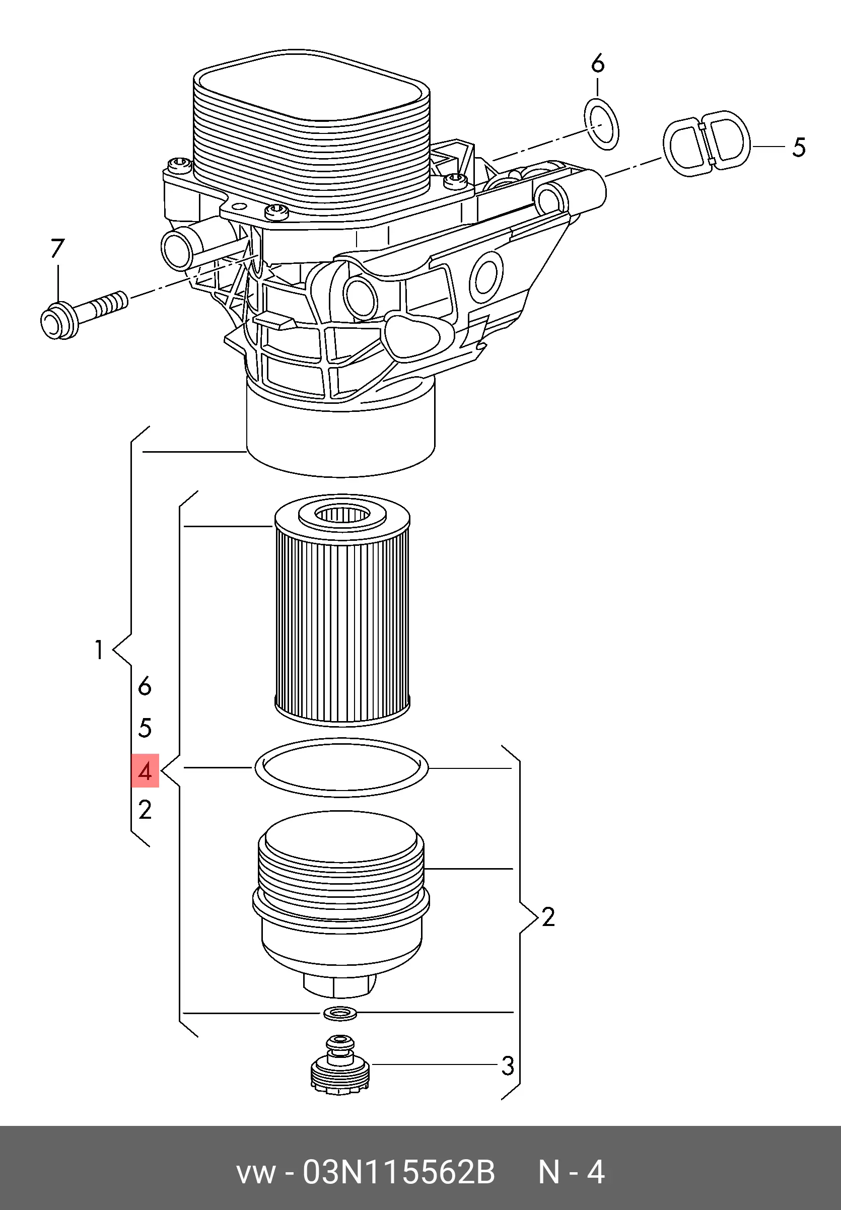 VAG 03N 115 562 B OIL FILTER (ELEMENT)