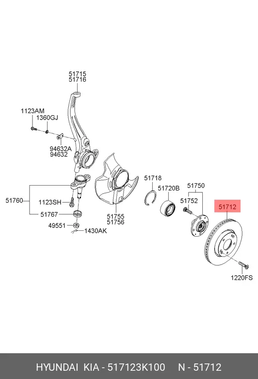 KIA 51712-3K100 ROTOR DISC
