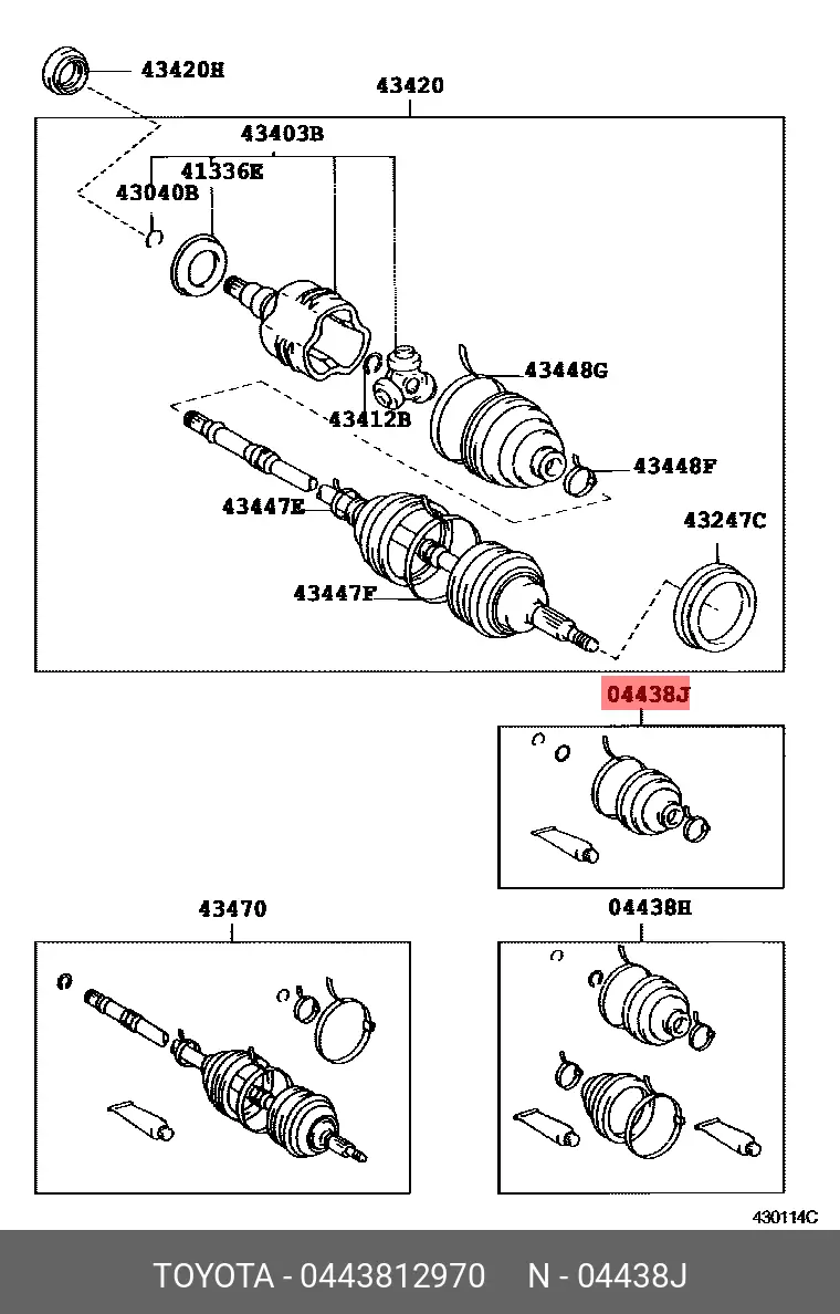 TOYOTA 04438-12970 DRIVE SHAFT BOOT