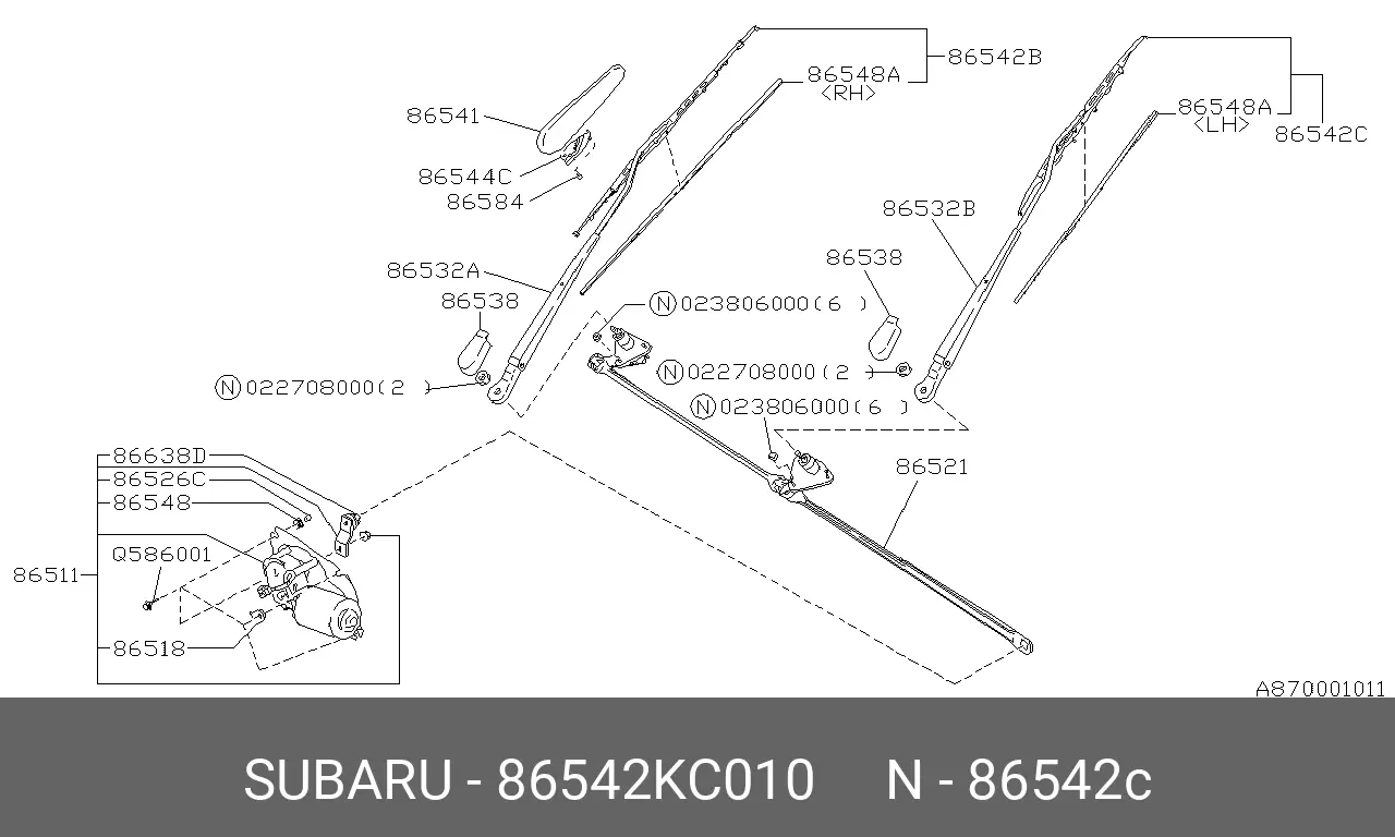 SUBARU 86542KC010 FLAT WIPER