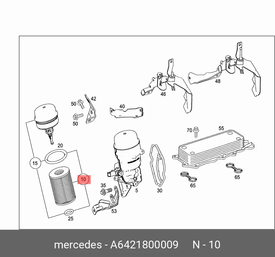 MERCEDES-BENZ A 642 180 00 09 OIL FILTER (ELEMENT)