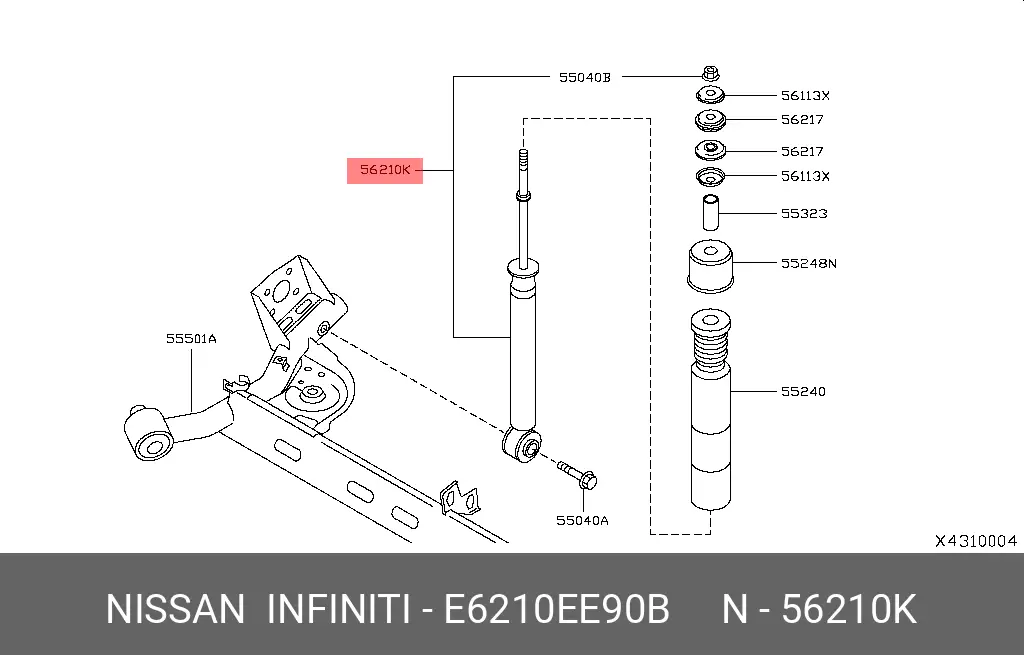 NISSAN E6210-EE90B SHOCK ABSORBER