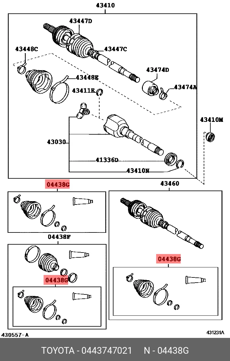TOYOTA 04437-47021 DRIVE SHAFT BOOT
