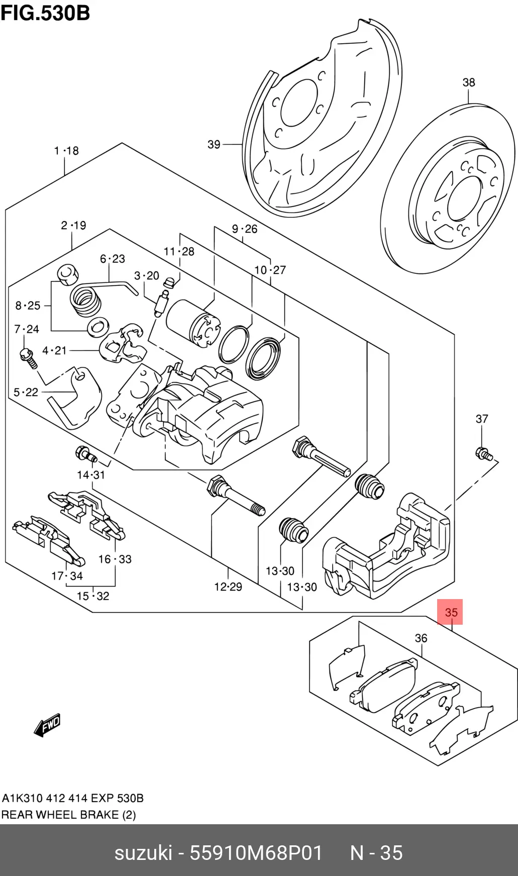 SUZUKI 55910-M68P01 BRAKE PADS