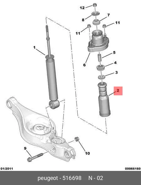 PEUGEOT 5166.98 SHOCK DUST COVER