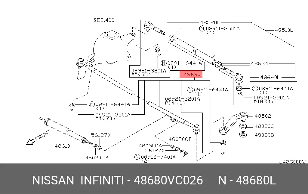 NISSAN 48680-VC026 DRAG LINK