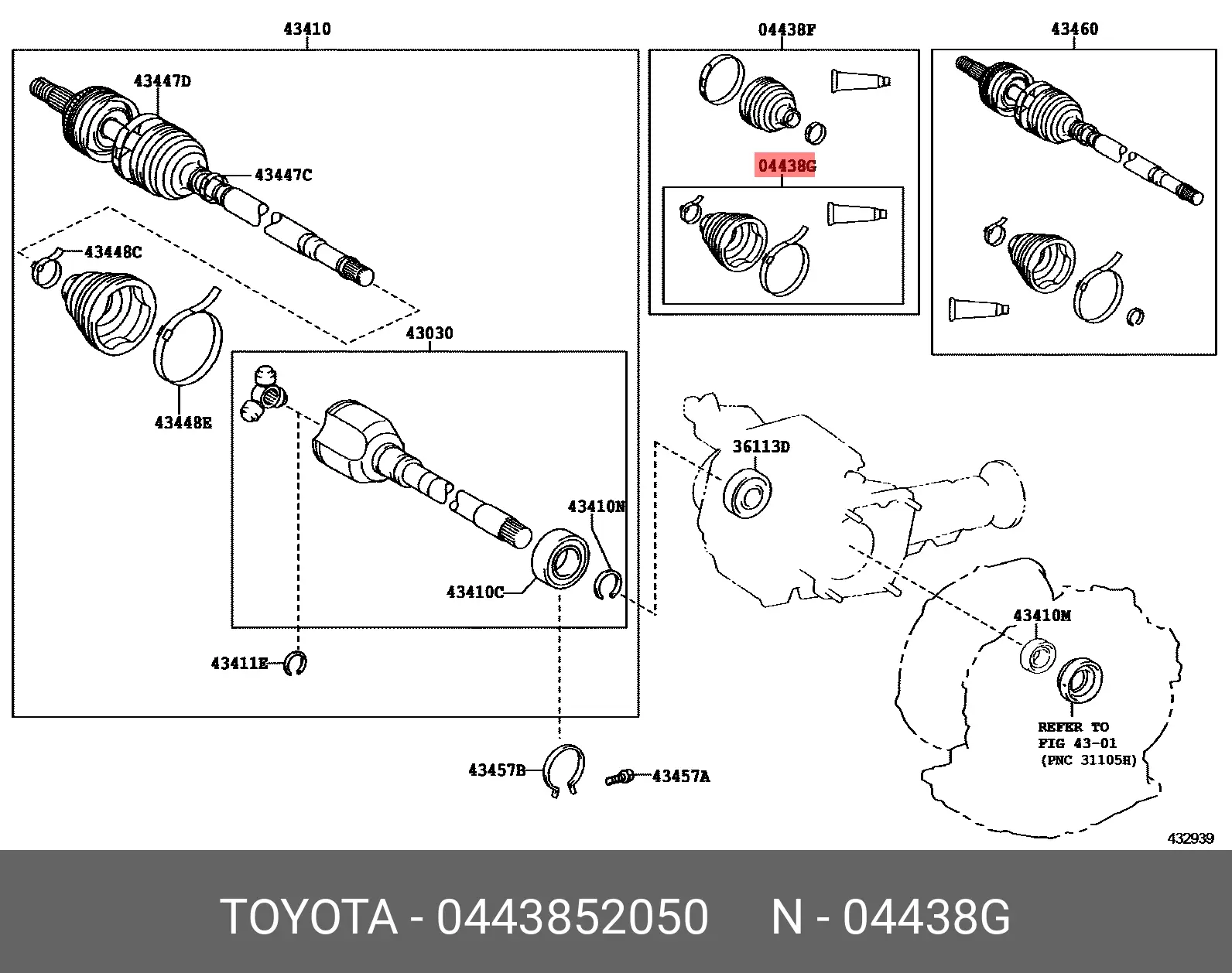 TOYOTA 04438-52050 DRIVE SHAFT BOOT