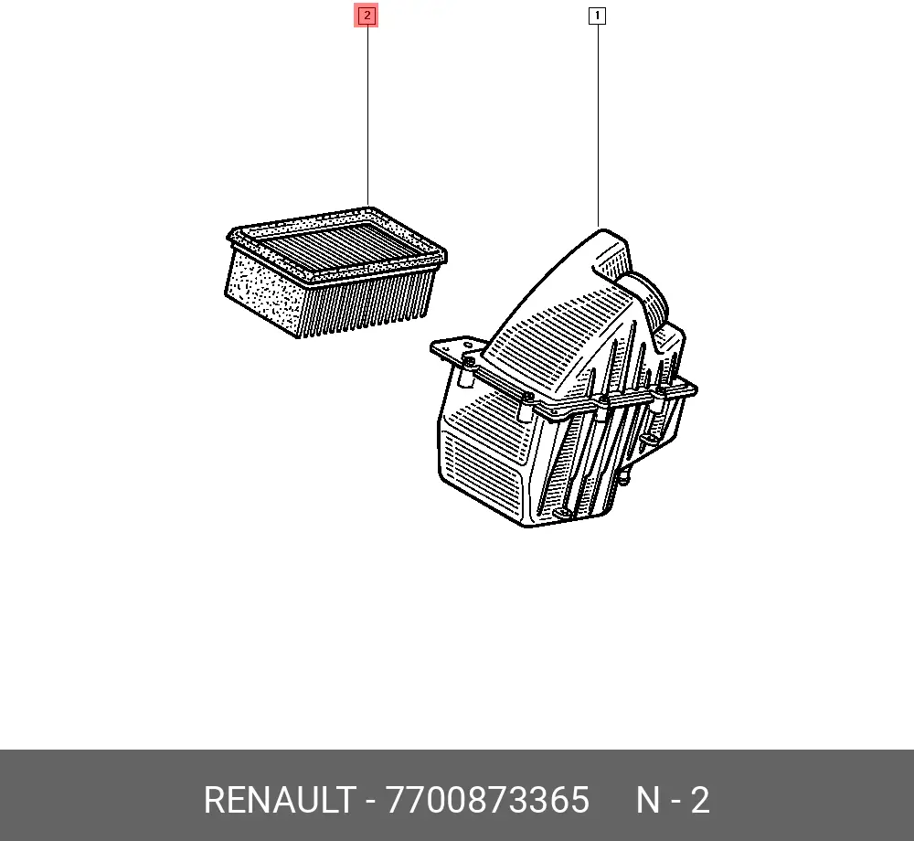 RENAULT 77 00 873 365 AIR FILTER