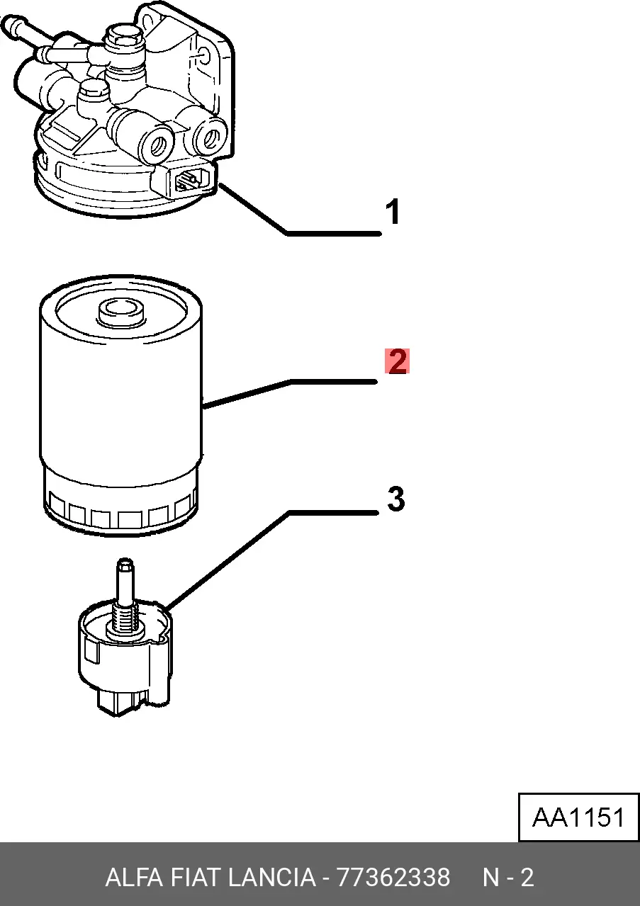 FIAT 7 736 2338 DIESEL FILTER (SPIN-ON)