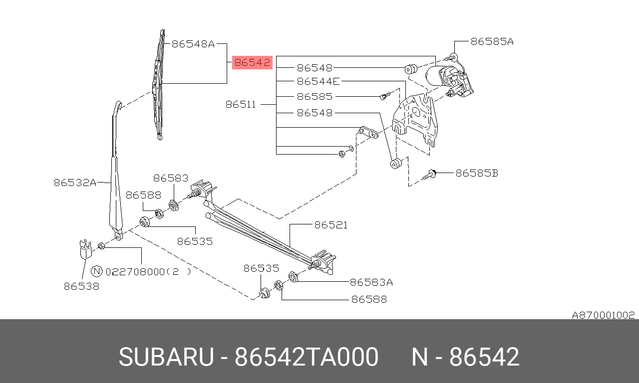 SUBARU 86542TA000 CONVENTIONAL WIPER