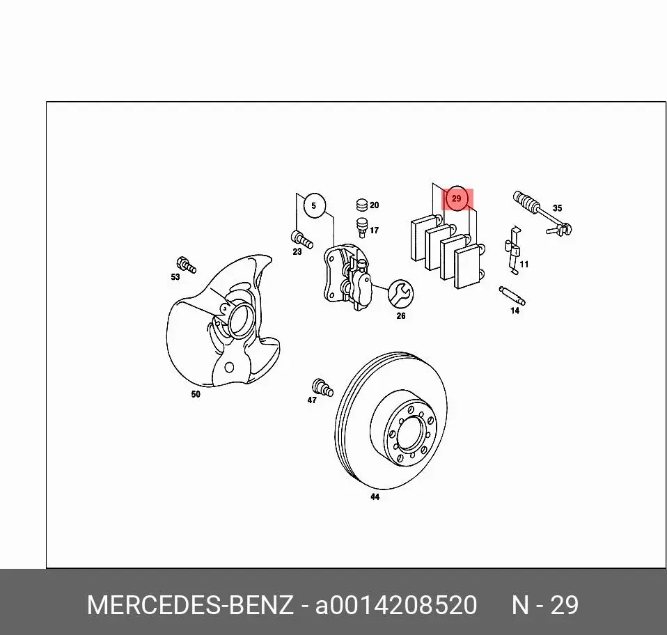 MERCEDES-BENZ A 001 420 85 20 BRAKE PADS