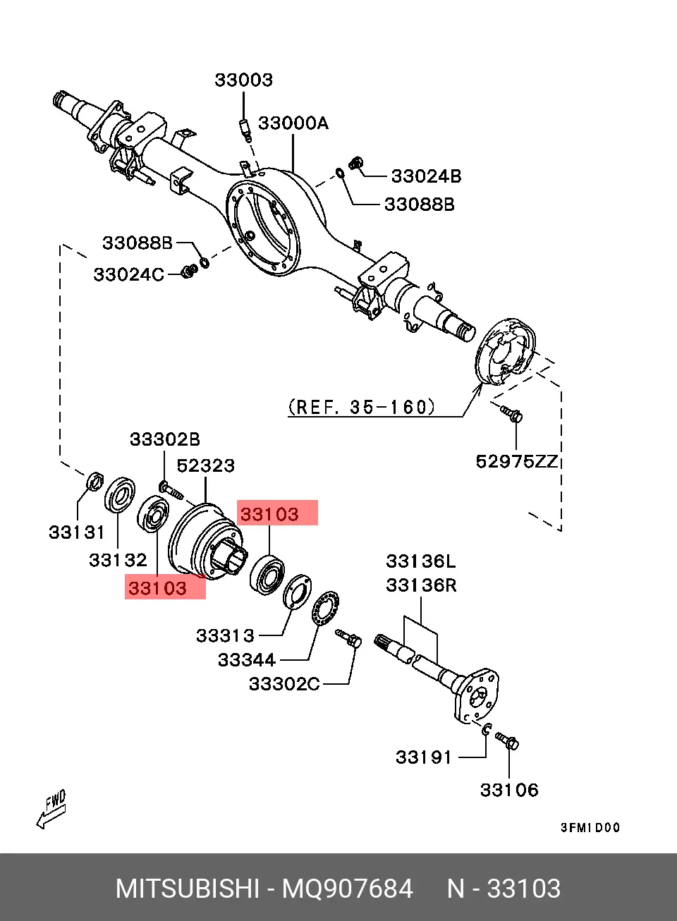 FUSO MQ907684 WHEEL BEARING/SEAL KIT