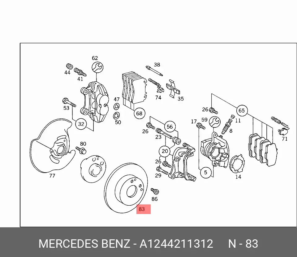 MERCEDES-BENZ A 124 421 13 12 ROTOR DISC