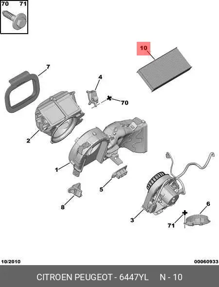 PEUGEOT 6447.YL CABIN FILTER