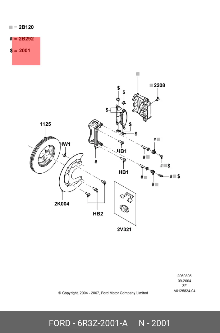 FORD 6R3Z-2001-A BRAKE PADS