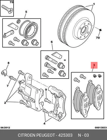 PEUGEOT 4253.03 BRAKE PADS
