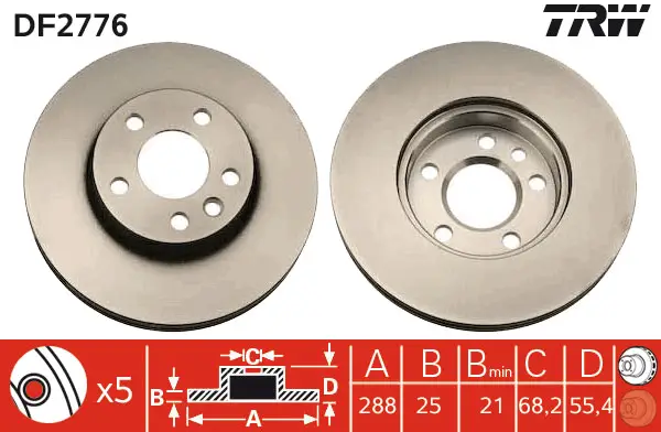TRW DF2776 ROTOR DISC
