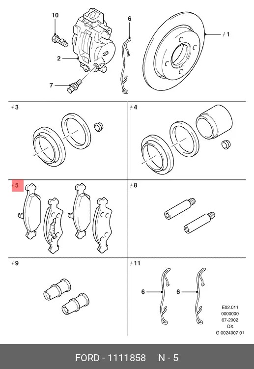 FORD 1 111 858 BRAKE PADS