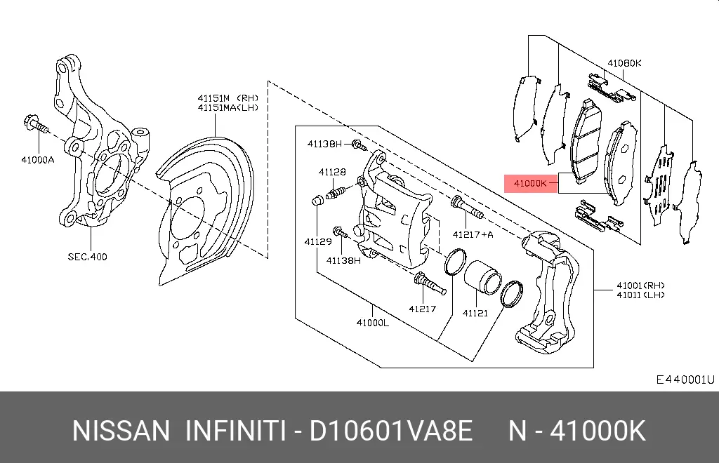 NISSAN D1060-1VA8E BRAKE PADS