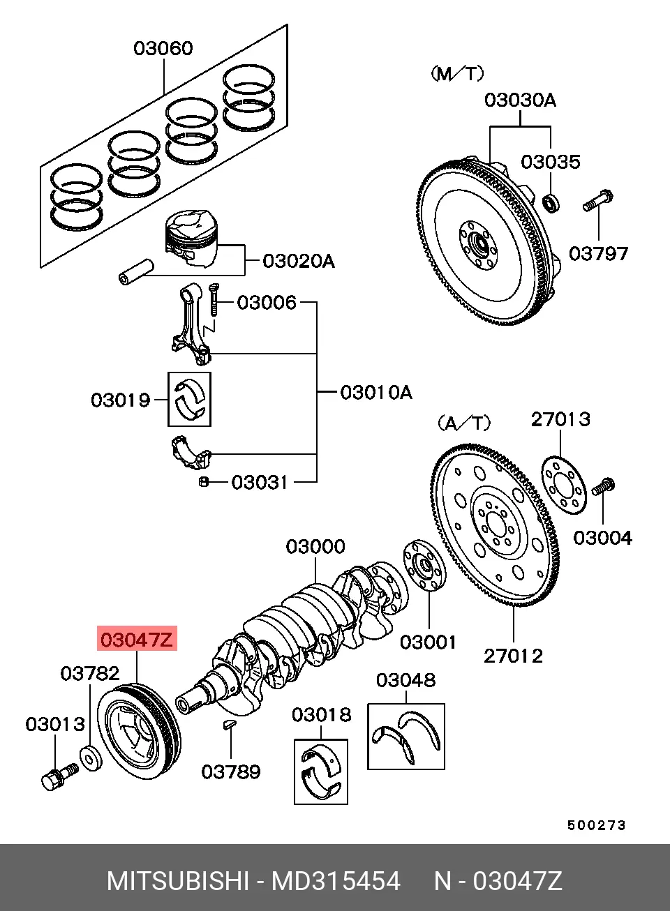 MITSUBISHI MD315454 CRANKSHAFT PULLEY