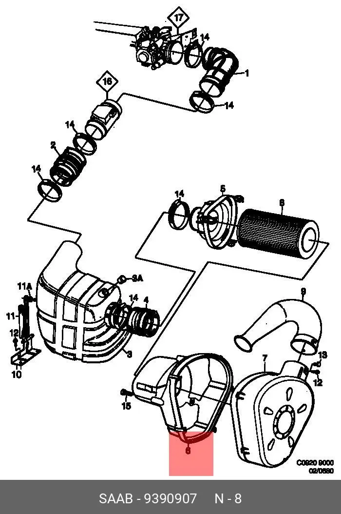 SAAB 9390907 AIR FILTER