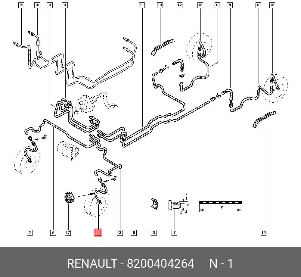 RENAULT 8200404264 BRAKE HOSE