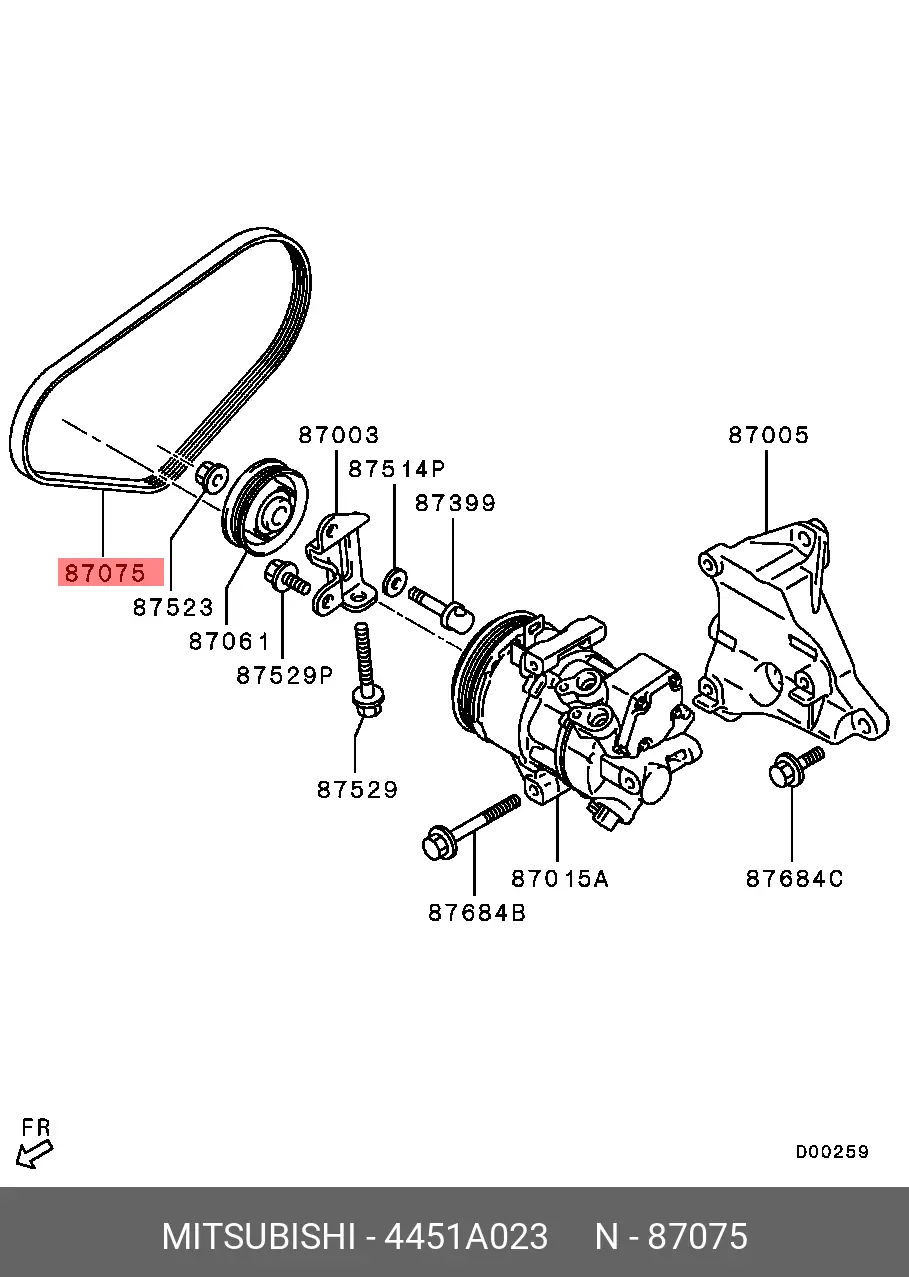 MITSUBISHI 4451A023 MULTIRIB BELT