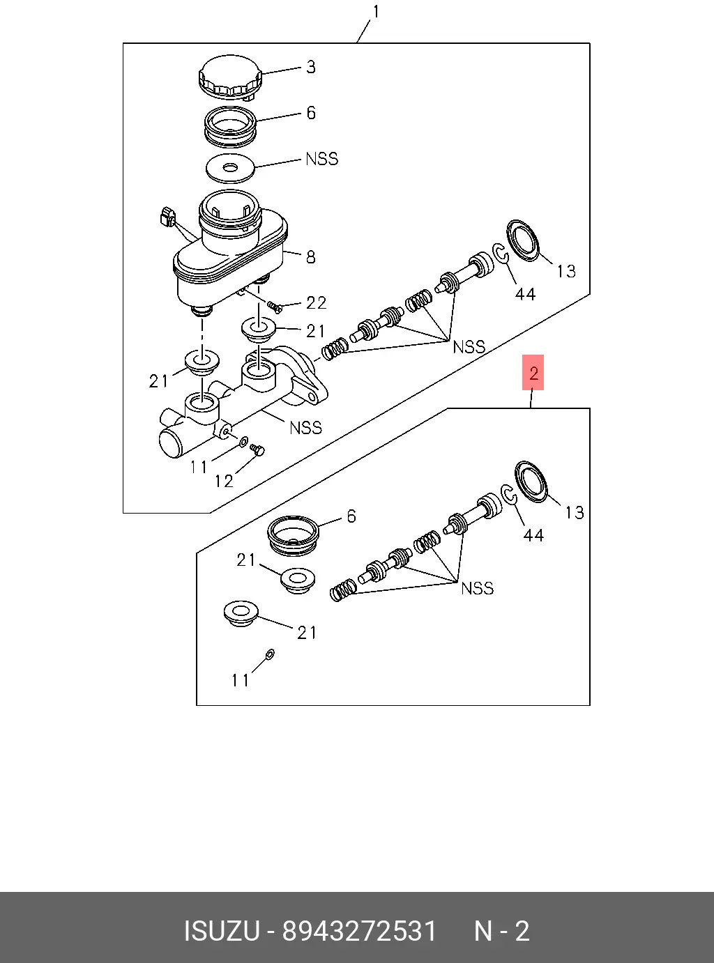 ISUZU 8-94327-253-1 BRAKE MASTER KIT