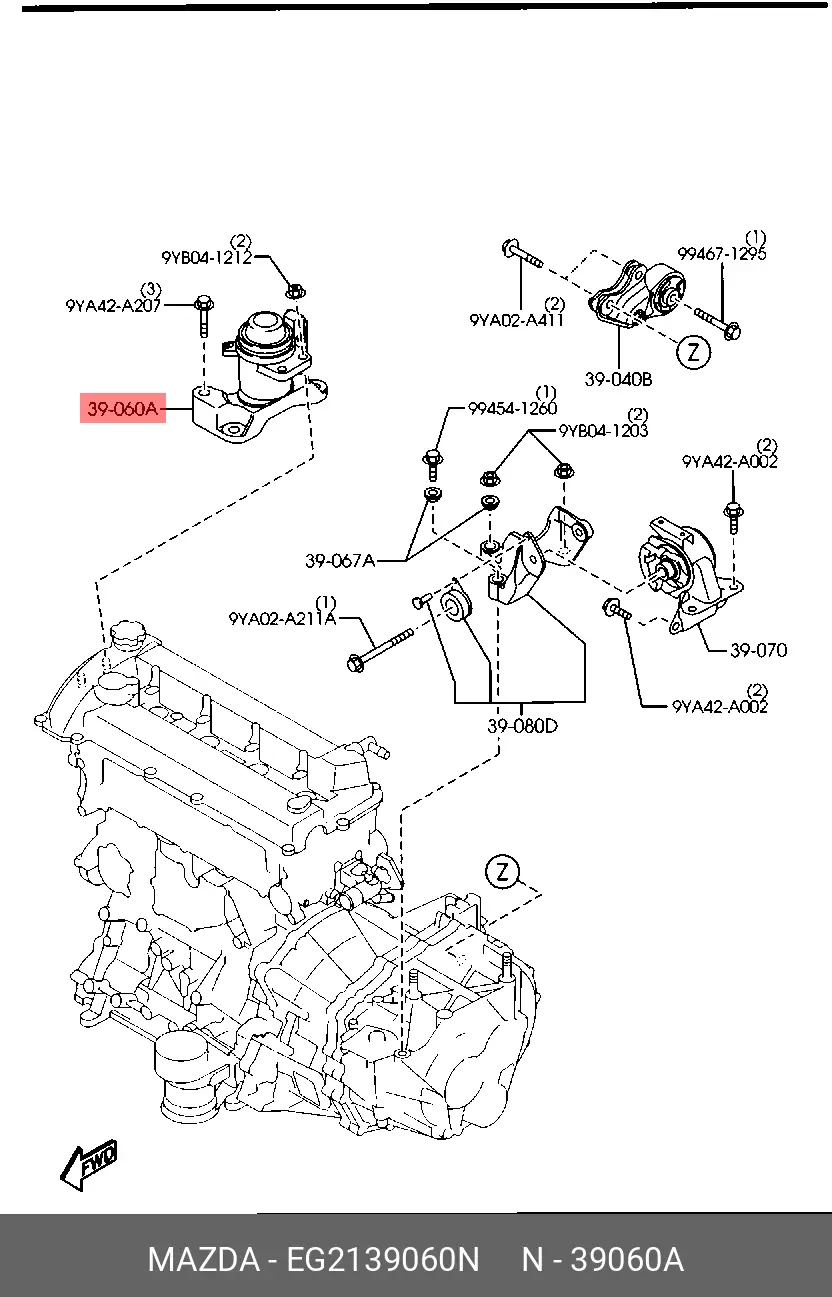 MAZDA EG21-39-060N ENGINE MOUNTING