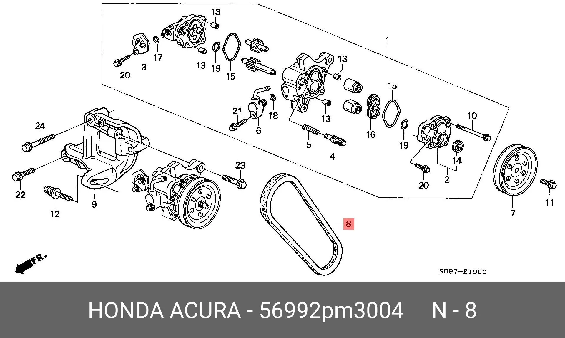 HONDA 56992-PM3-004 V-BELT