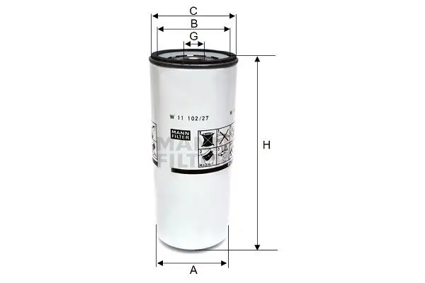MANN-FILTER W1110227 OIL FILTER (SPIN-ON)
