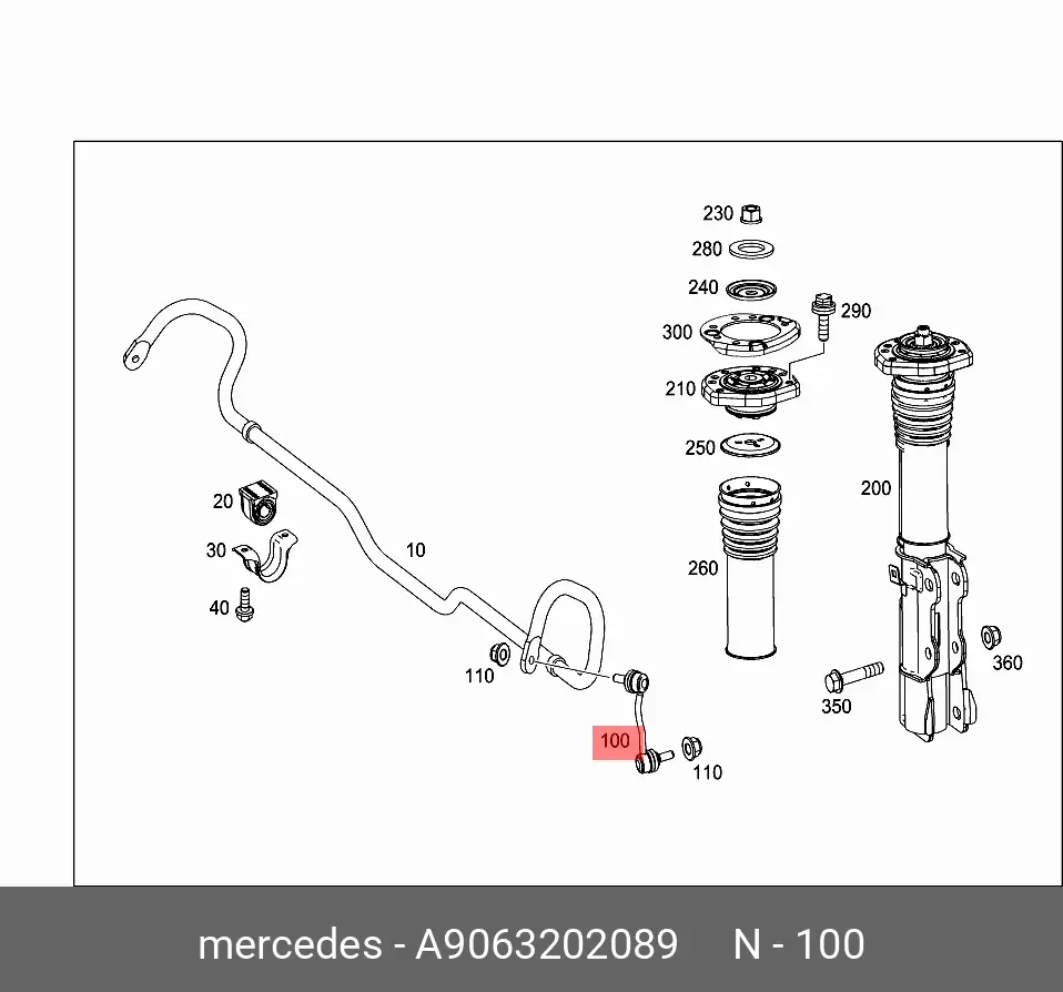 Daimler AG A9063202089 STABILIZER LINK