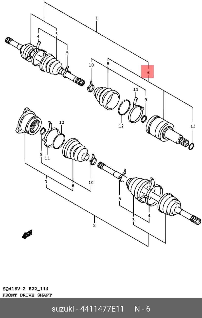SUZUKI 44114-77E11 CV-JOINT