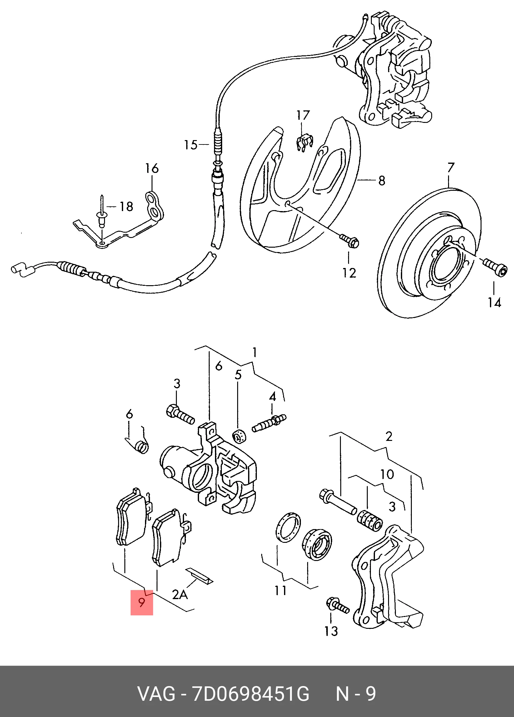 VOLKSWAGEN 7D0698451G BRAKE PADS
