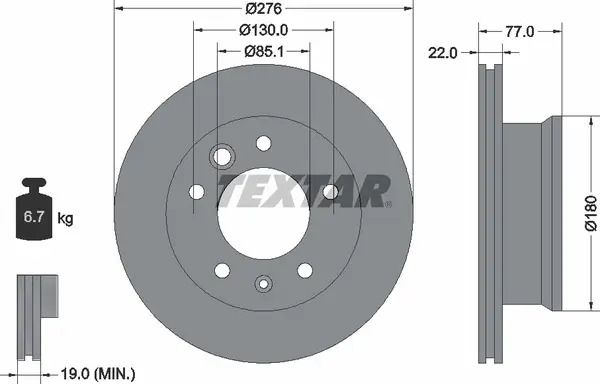 TEXTAR 92131503 ROTOR DISC