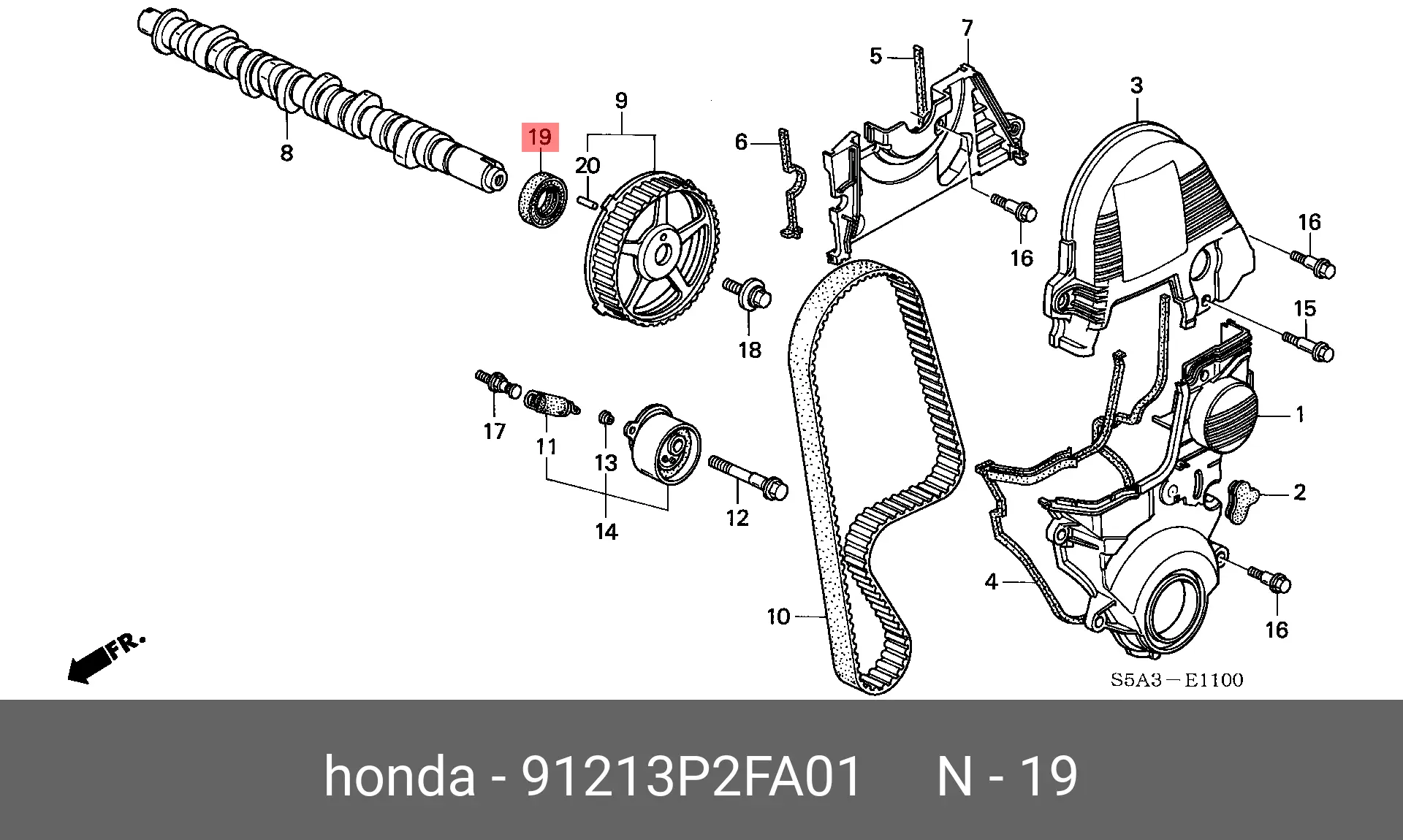 HONDA 91213-P2F-A01 OIL SEAL (CAMS/CRANKS, FRONT)