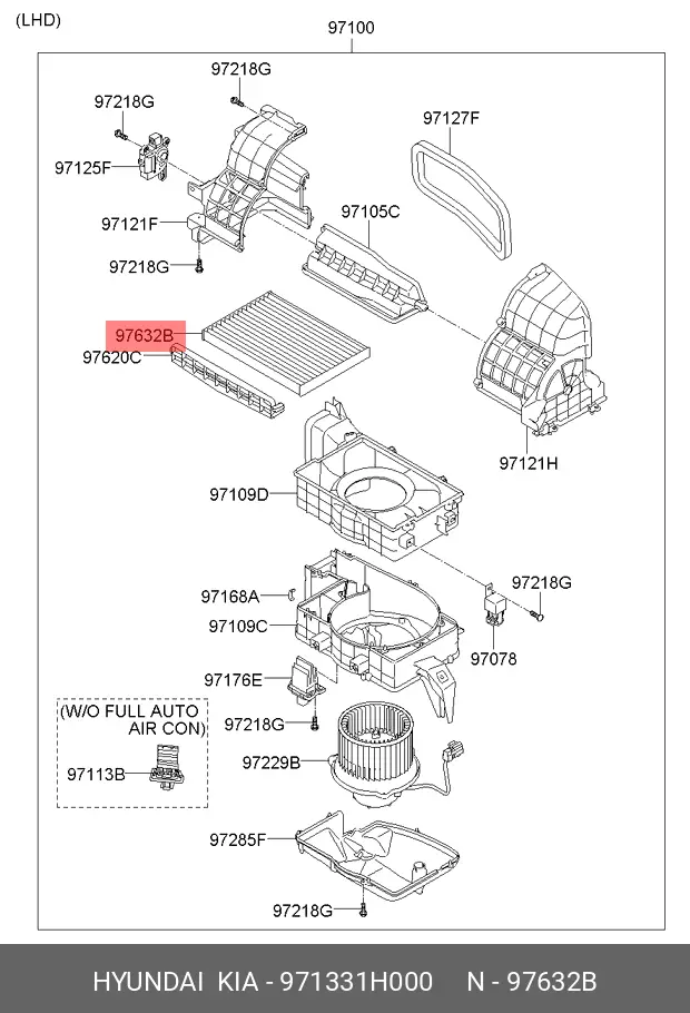 KIA 97133-1H000 CABIN FILTER