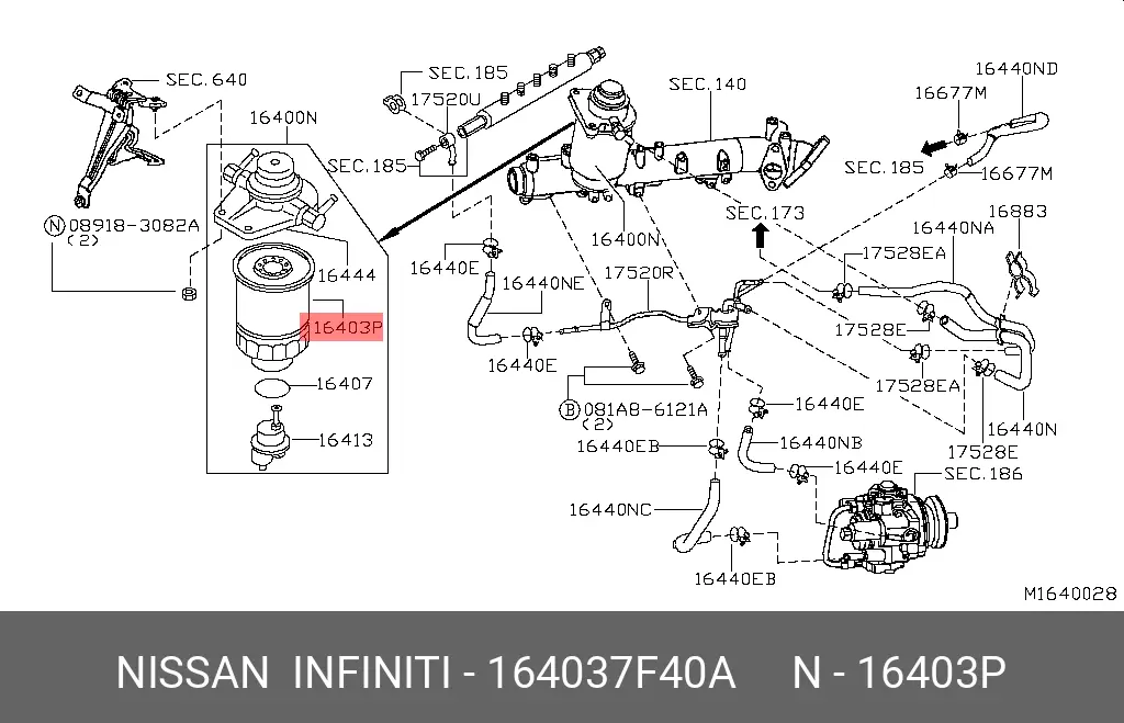 NISSAN 16403-7F40A DIESEL FILTER (SPIN-ON)