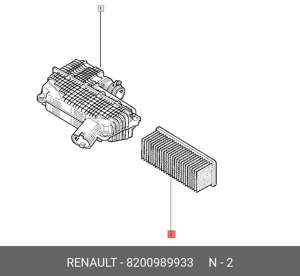 RENAULT 82 00 989 933 AIR FILTER